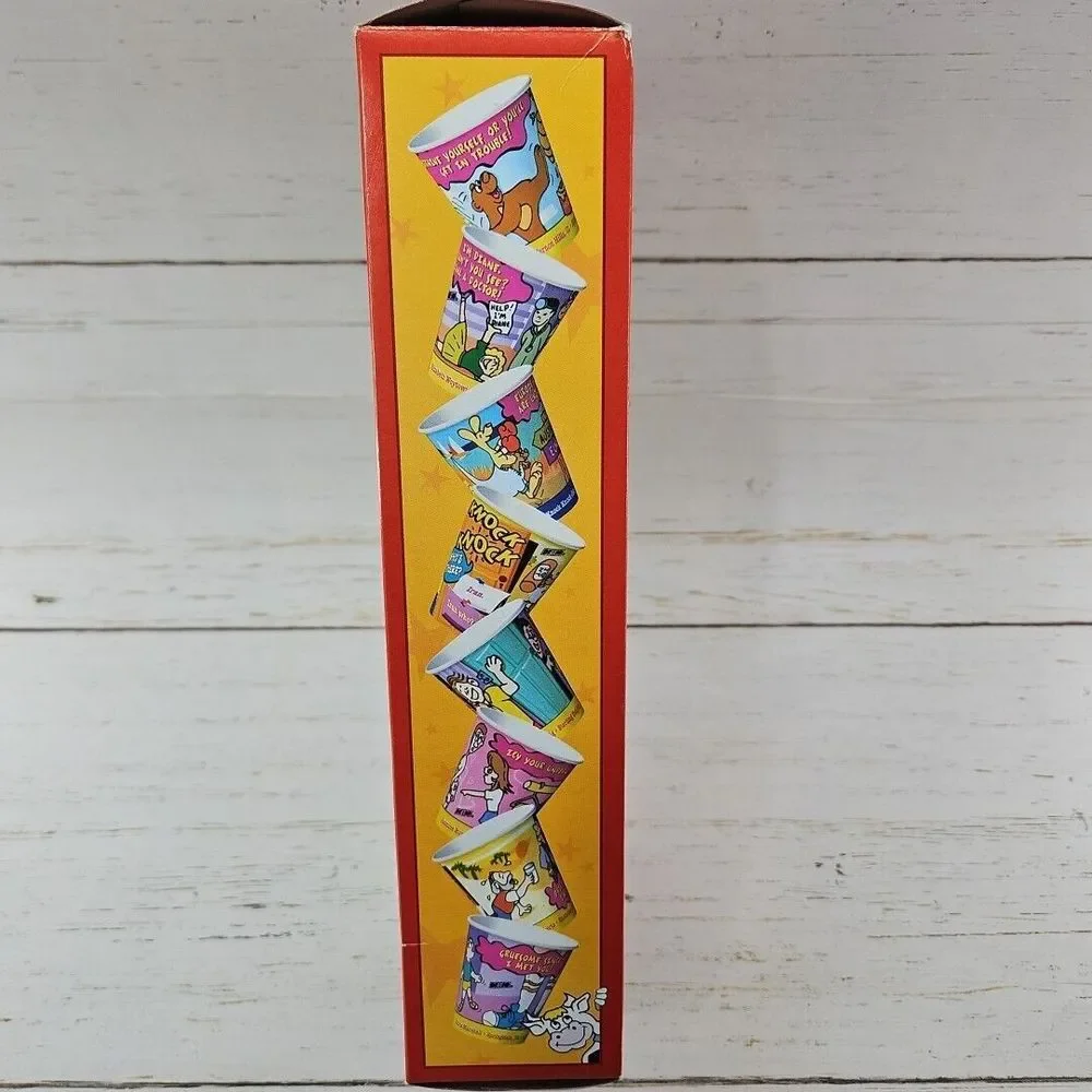 Vintage Dixie Cup Knock Knock Jokes Lot of‎ 81 Wax Paper Cups 5 oz DECOR ONLY